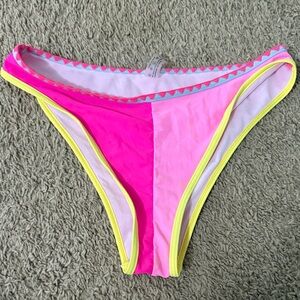 SHEIN Pink and Yellow Bikini Bottom